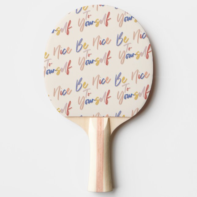 Colourful Hand Drawn Motivational Pattern Ping Pong Paddle (Front)