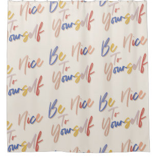 Colourful Hand Drawn Motivational Pattern Shower Curtain