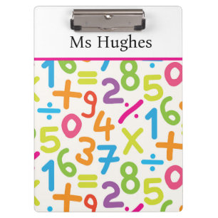 Colourful Hand Drawn Numbers Pattern - Teacher  Clipboard