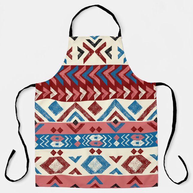 Colourful Hand-Drawn Tribal Pattern Apron (Front)