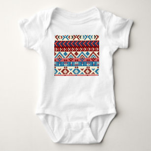 Colourful Hand-Drawn Tribal Pattern Baby Bodysuit