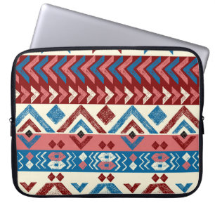 Colourful Hand-Drawn Tribal Pattern Laptop Sleeve