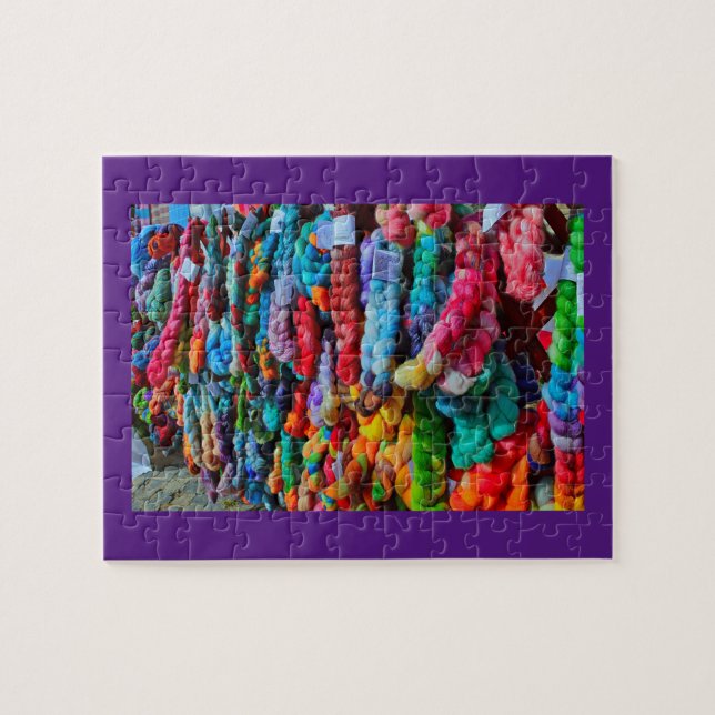 Colourful Hand Dyed Yarn Jigsaw Puzzle (Horizontal)