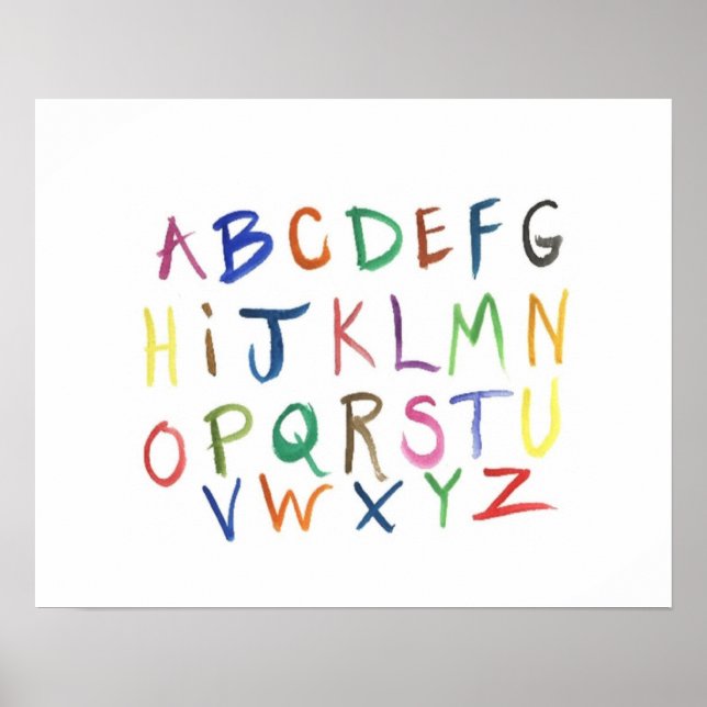 Colourful Hand-Painted Alphabet Poster (Front)