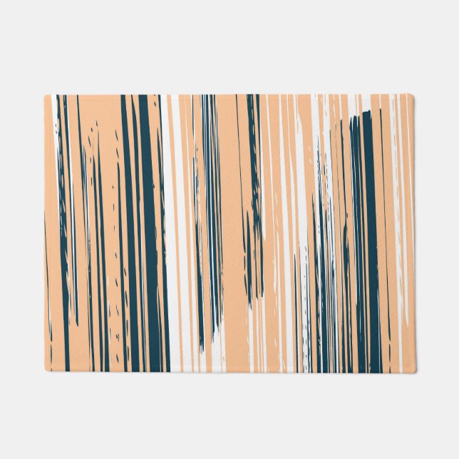 Colourful hand painted lines doormat (Front)