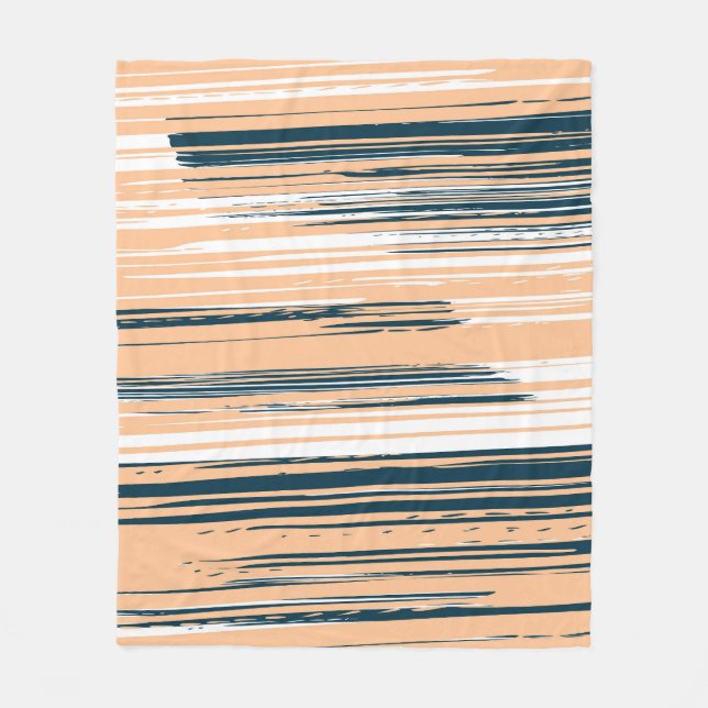 Colourful hand painted lines fleece blanket (Front)