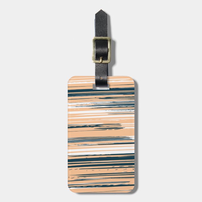 Colourful hand painted lines luggage tag (Front Vertical)