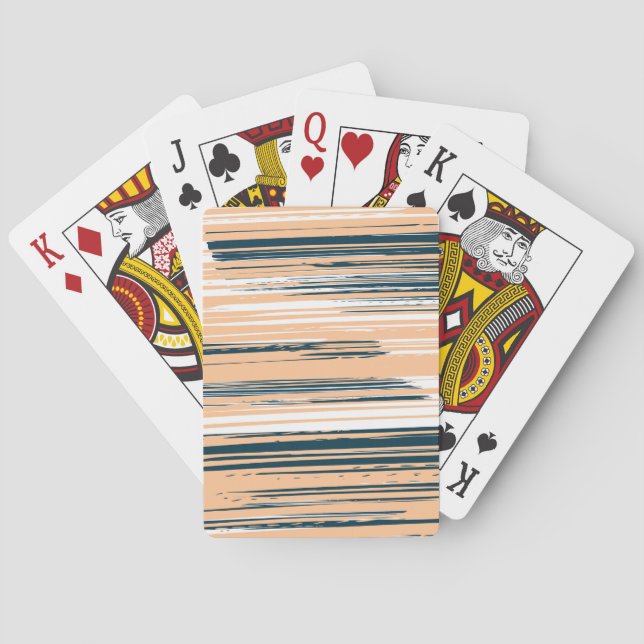 Colourful hand painted lines playing cards (Back)