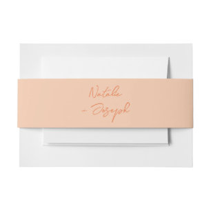 Colourful Hand Written Retro Calligraphy Wedding Invitation Belly Band