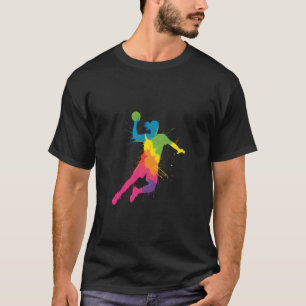 Colourful Handball Enthusiast Design for Sports Lo T-Shirt