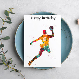 Colourful Handball Player Card