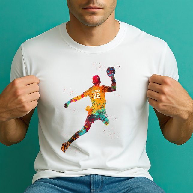 Colourful Handball Player T-Shirt (Creator Uploaded)