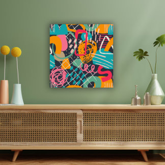 Colourful HandDrawn Contemporary Grunge Art 3 Foil Prints