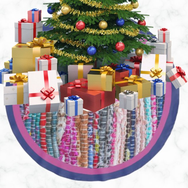 Colourful Handmade Brazilian Textiles Rug Christma Brushed Polyester Tree Skirt (Creator Uploaded)