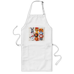 Colourful Handmade Paper Wild Animals Long Apron