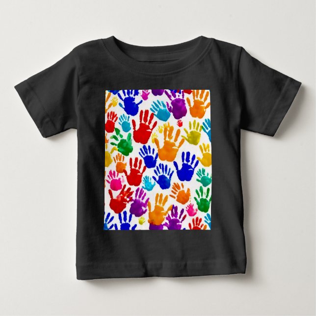 Colourful HandPrint  Baby T-Shirt (Front)