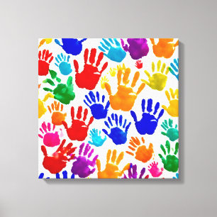 Colourful HandPrint Canvas Print