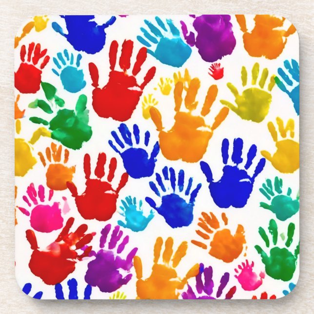 Colourful HandPrint Coaster (Front)