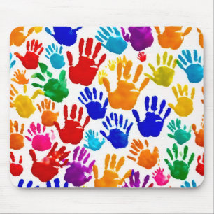 Colourful HandPrint Mouse Pad