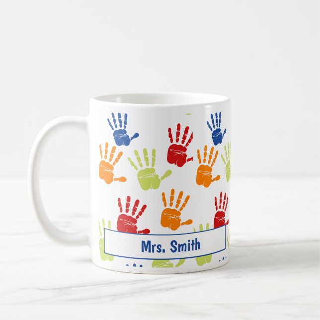 Colourful Handprint Mug (Left)