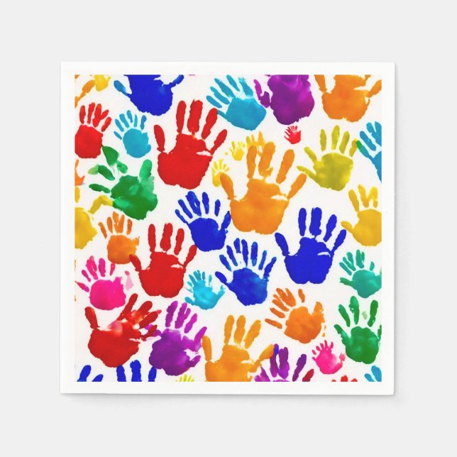 Colourful HandPrint Napkin (Front)