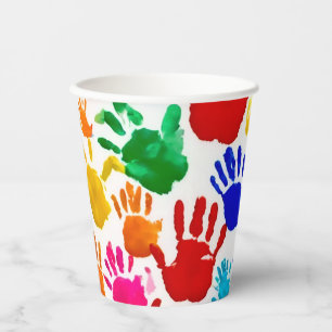 Colourful HandPrint Paper Cups