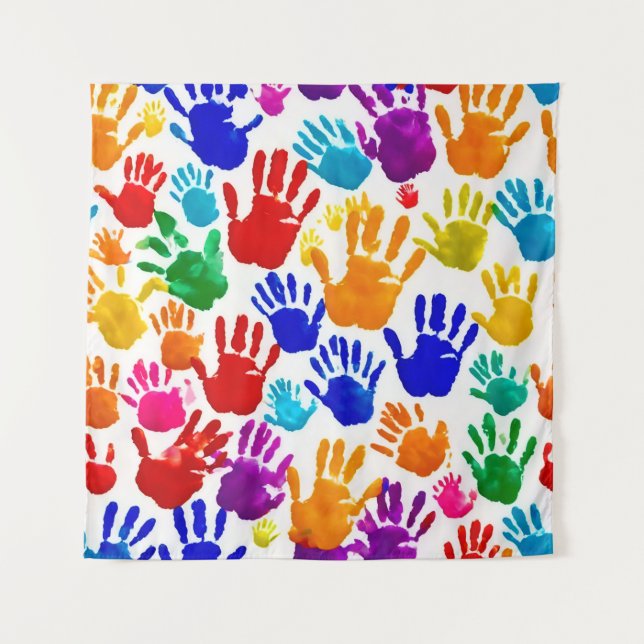 Colourful HandPrint Tapestry (Front)