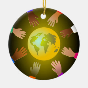 Colourful Hands Ceramic Tree Decoration