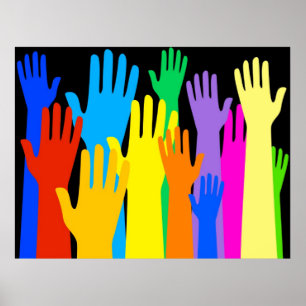Colourful Hands Poster