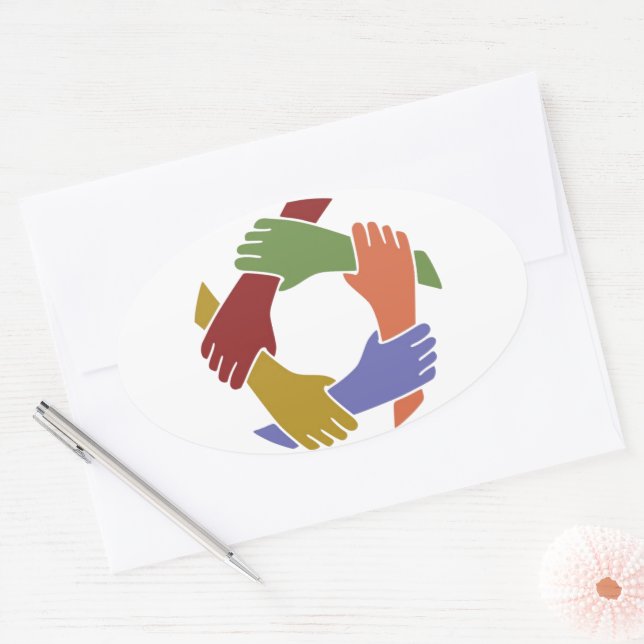 Colourful Hand's Sticker (Envelope)