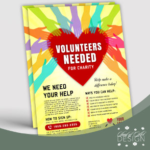 Colourful Hands Volunteers Needed For Charity Ad Flyer