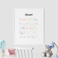 Colourful Handwritten Alphabet Educational Poster