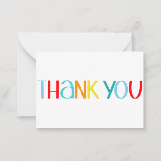 Colourful Handwritten Thank You Card