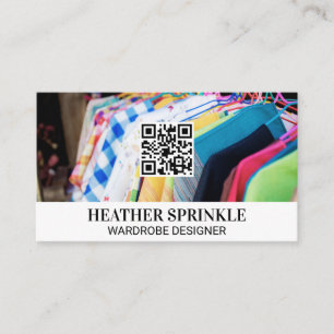 Colourful Hanging Clothes QR Code Business Card