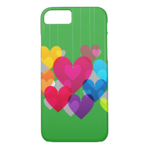 Colourful Hanging Hearts iPhone 8/7 Case