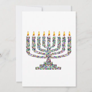 Colourful Hanukkah Candle Invitation