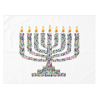 Colourful Hanukkah Candle Tablecloth