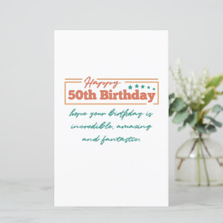 colourful Happy 50th Birthday wishes