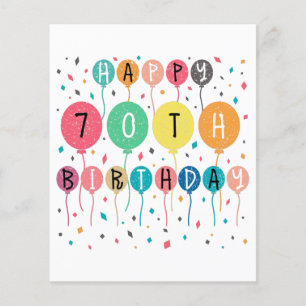 Colourful Happy 70th birthday with balloons Flyer