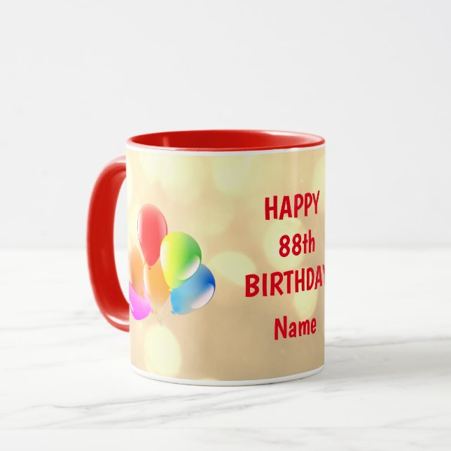 Colourful Happy 88th Birthday Personalised Mug (Front Left)