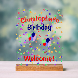 Colourful Happy Birthday Acrylic Sign