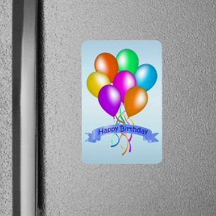 Colourful Happy Birthday Balloons Banner Party Magnet