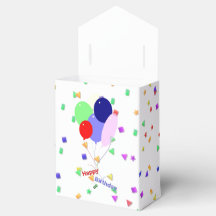 Colourful Happy Birthday Balloons Favour Box