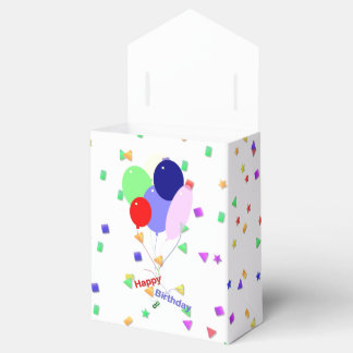 Colourful Happy Birthday Balloons Favour Box