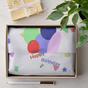 Colourful Happy Birthday Balloons  Tissue Paper