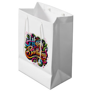 Colourful Happy Birthday Blast Medium Gift Bag