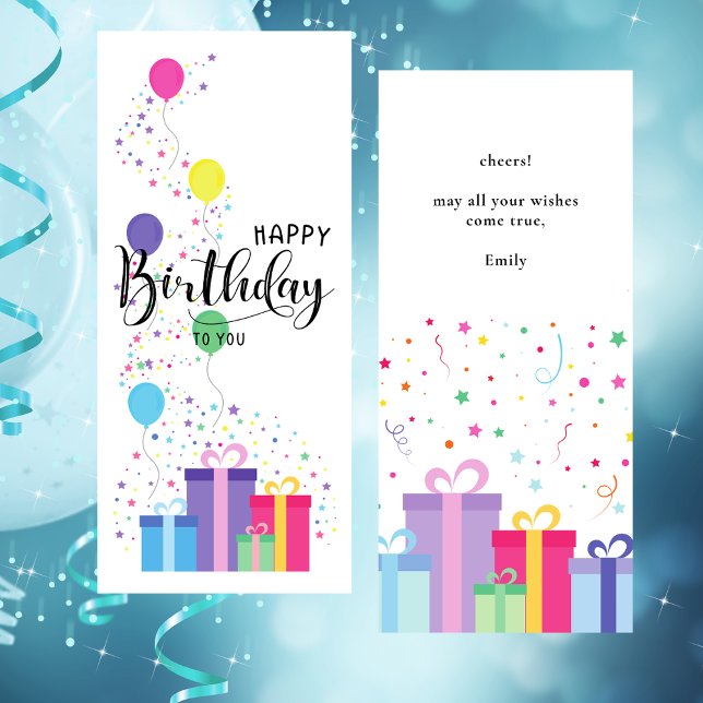 Colourful Happy Birthday Confetti Flat Card (Creator Uploaded)