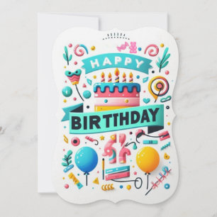 Colourful Happy Birthday Festive Balloons & Gifts