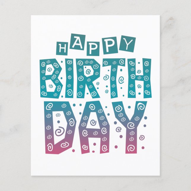 colourful happy birthday for all flyer (Front)