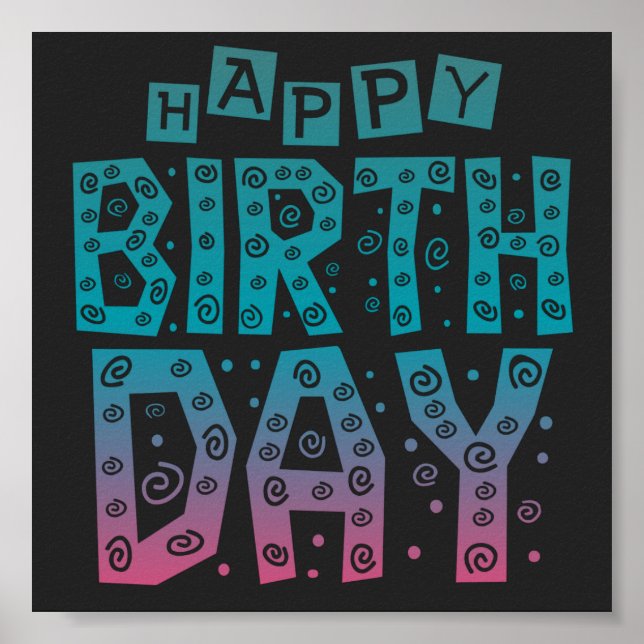 colourful happy birthday for all poster (Front)